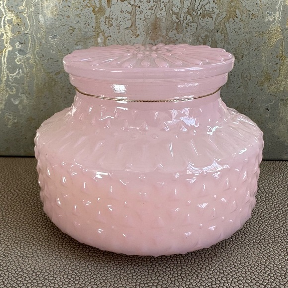 Other - Pink Glass Candle with Lid NWT